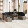 vidaXL Conjunto de Sof&aacute; de Jardim 10 pcs Cinzeto Rattan Sint&eacute;tico
