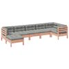vidaXL 7 pcs conj. sof&aacute;s jardim c/ almofad&otilde;es madeira abeto-de-douglas