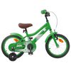 vidaXL Bicicleta Infantil 12 Polegadas para 2-4 anos Verde
