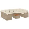 vidaXL 10 pcs conjunto de sof&aacute;s p/ jardim com almofad&otilde;es vime PE bege
