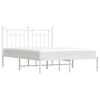 vidaXL Estrutura de cama com cabeceira 140x200 cm metal branco
