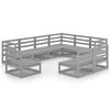 vidaXL 9 pcs conjunto lounge de jardim pinho s&oacute;lido cinzento