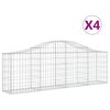 vidaXL Cestos gabi&atilde;o arqueados 4 pcs 200x30x60/80 cm ferro galvanizado