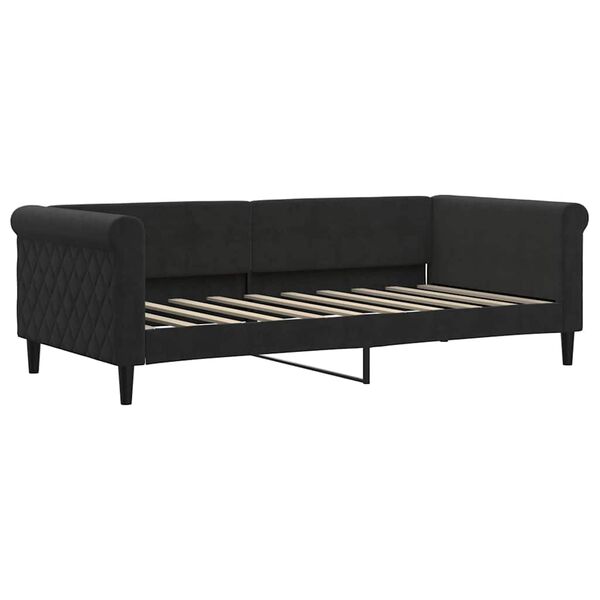 vidaXL Sof&aacute;-cama 90x190 cm veludo preto