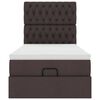 vidaXL Estrutura cama otomana colch&atilde;o 100x200cm tecido castanho escuro