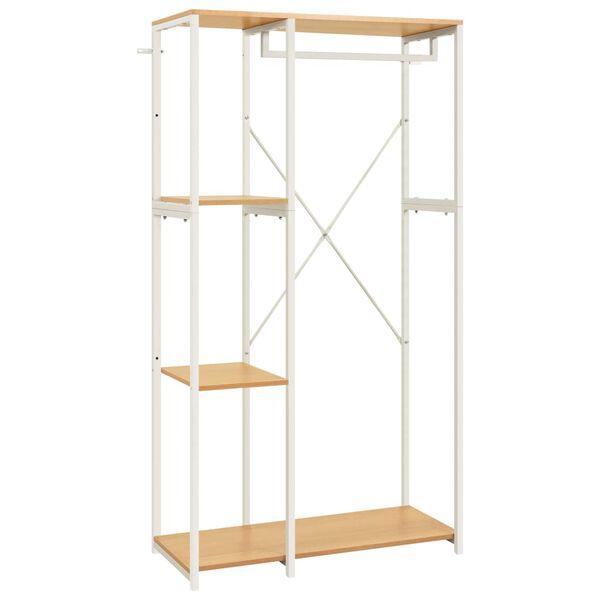 vidaXL Roupeiro 90x40x167 cm metal e contraplacado branco e carvalho