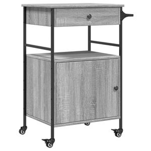 vidaXL Carrinho de cozinha 56x43x89,5cm derivados madeira cinza sonoma