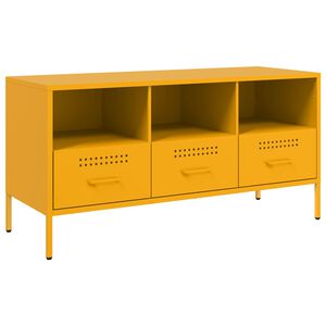 vidaXL M&oacute;vel de TV 100,5x39x50,5 cm a&ccedil;o amarelo mostarda