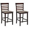 vidaXL Bancos de bar 2 pcs tecido castanho