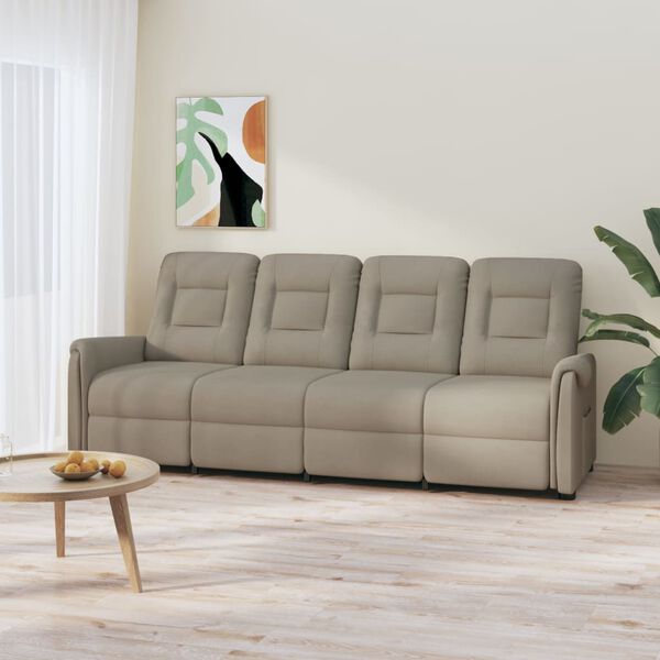 vidaXL Poltrona massagens 4 lug. reclinável microfibra cinza-claro