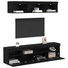 vidaXL Unidades de TV de Parede com LED com led 5 pcs Carvalho Preto