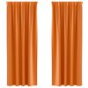 vidaXL Cortinas Blackout com Argolas 2 unid. Laranja Brilhante