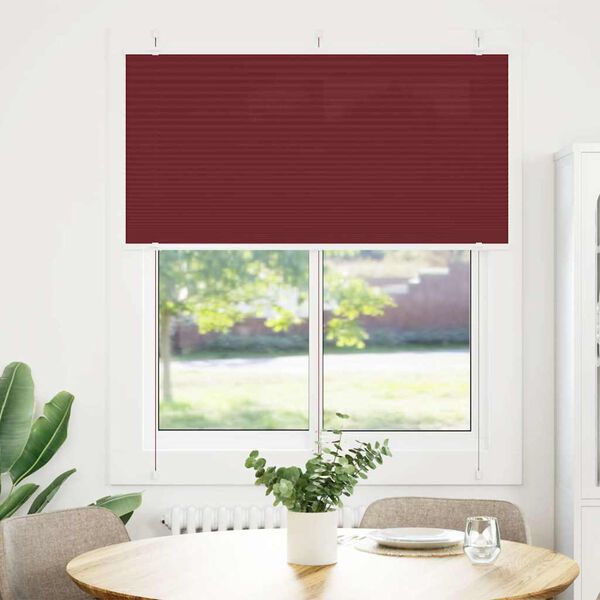 vidaXL Plissado Cego Bord&eacute;us Vermelho 120x100 cm Largura Tecido