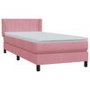 vidaXL Cama com molas/colch&atilde;o rosa 90x220 cm veludo