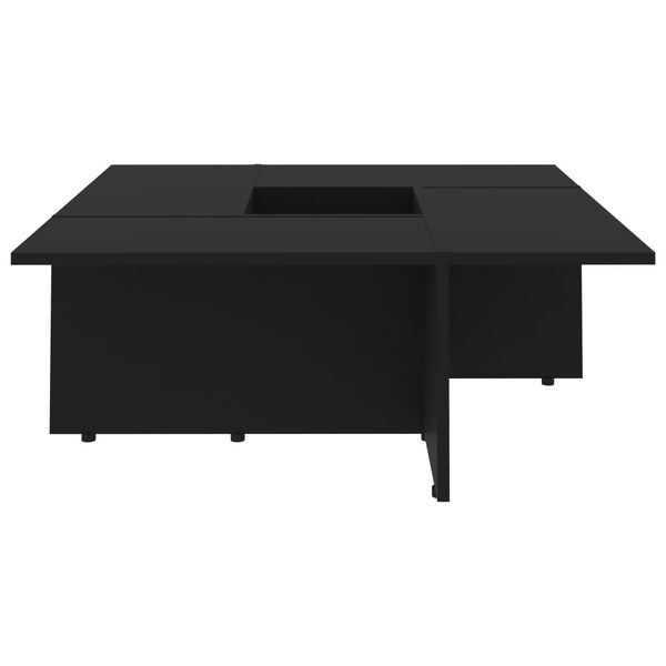 vidaXL Mesa de centro 79,5x79,5x30 cm contraplacado preto
