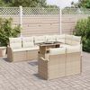 vidaXL Conjunto de Sof&aacute; de Jardim 9 pcs Bege Rattan Sint&eacute;tico