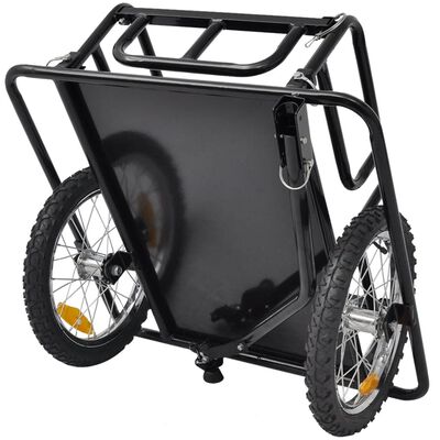 vidaXL Reboque de carga para bicicleta preto 50 kg