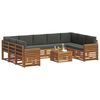 vidaXL Conjuntos de sof&aacute;s com almofada 10 pcs Natural e Antracite