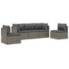 vidaXL 5 pcs conjunto lounge de jardim c/ almofad&otilde;es vime PE cinzento