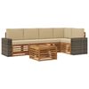 vidaXL Conjunto de Sof&aacute;s para Exterior 6 unid. Natural e Bege