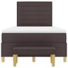 vidaXL Cama Box com colch&atilde;o Castanho escuro 120 x 200 cm tecido