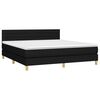 vidaXL Cama box spring c/ colch&atilde;o e LED 160x200 cm tecido preto
