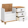 vidaXL Banco de arruma&ccedil;&atilde;o com gaveta ASKIM Branco 100 x 39 x 62 cm