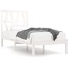 vidaXL Estrutura de cama pequena solteiro 75x190cm pinho maci&ccedil;o branco
