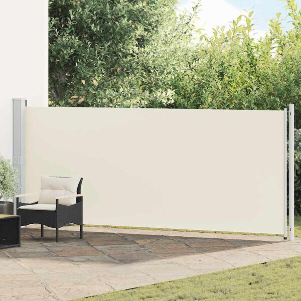 vidaXL Toldo lateral retr&aacute;til para p&aacute;tio 600x160 cm cor creme