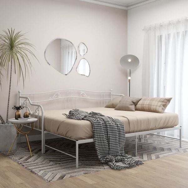 vidaXL Estrutura sofá-cama de puxar 90x200 cm metal branco