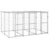 vidaXL Canil de exterior com telhado 7,26 m&sup2; a&ccedil;o galvanizado