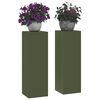 vidaXL Suporte para Plantas 2 pcs Verde-oliva 24 x 24 x 75 cm Aço