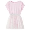 Vestido de criança com folhos rosa-claro 104