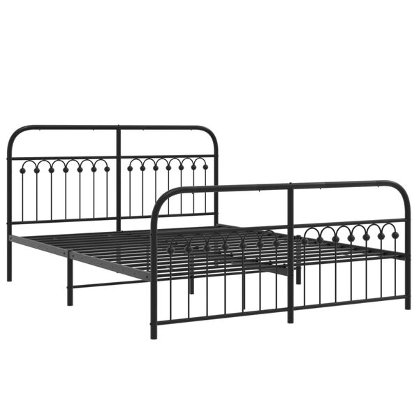 vidaXL Estrutura de cama sem colch&atilde;o com p&eacute;s 160x200 cm preto