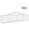 vidaXL Cestos gabi&atilde;o arqueados 11pcs 200x30x40/60 cm ferro galvanizado