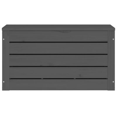 vidaXL Caixa de arrumação 59,5x36,5x33cm madeira de pinho maciça cinza