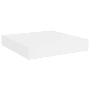 vidaXL Prateleira parede suspensa 23x23,5x3,8 cm MDF branco brilhante