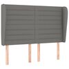 vidaXL Cabeceira cama c/ abas tecido 147x23x118/128 cm cinzento-escuro