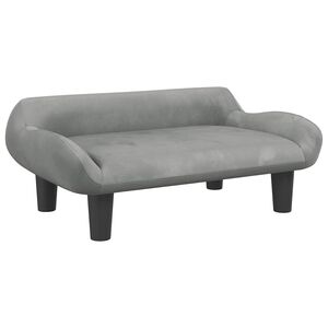 vidaXL Sof&aacute; infantil 70x40x24 cm veludo cinzento-claro
