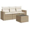 vidaXL 4 pcs conjunto de sof&aacute;s para jardim c/ almofad&otilde;es vime PE bege