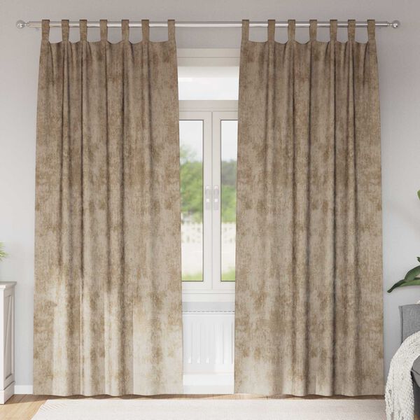 vidaXL Cortinas de Veludo 2 pcs champanhe 260 x 140 cm Veludo