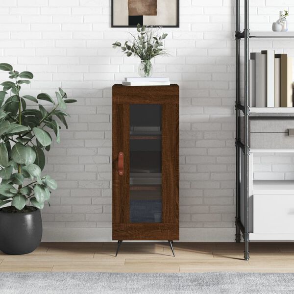 vidaXL Aparador 34,5x34x90 cm derivados de madeira carvalho castanho