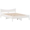 vidaXL Estrutura cama c/ cabeceira 135x190 cm pinho maci&ccedil;o branco