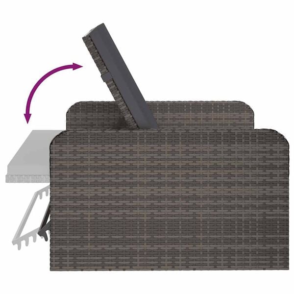 vidaXL 2 pcs conjunto lounge de jardim c/ almofadões vime PE cinzento