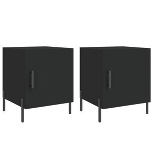 vidaXL Mesa de cabeceira 2 pcs 40x40x50 cm derivados de madeira preto