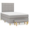 vidaXL Cama boxspring com colch&atilde;o 120x190 cm tecido cinzento-claro