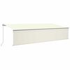 vidaXL Toldo retr&aacute;til manual com estore/LED 6x3 m cor creme