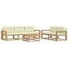 vidaXL Conjunto de Sof&aacute;s para Exterior 6 pcs Branco e Creme
