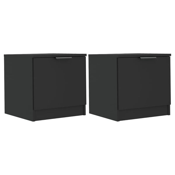 vidaXL Mesas de cabeceira 2 pcs 40x39x40 cm preto