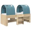 vidaXL Cama com T&uacute;nel 3 unid. Carvalho Sonoma e Azul-Claro
